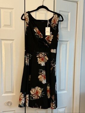 Grace Karin Black Floral Fit-and-Flare Dress